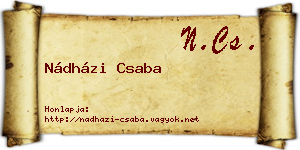 Nádházi Csaba névjegykártya